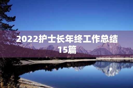 2022护士长年终工作总结15篇