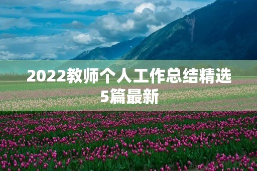 2022教师个人工作总结精选5篇最新