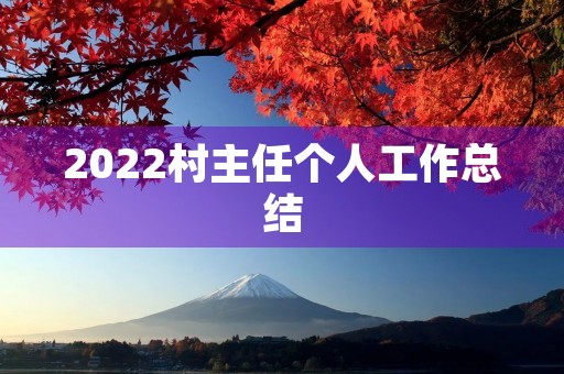 2022村主任个人工作总结