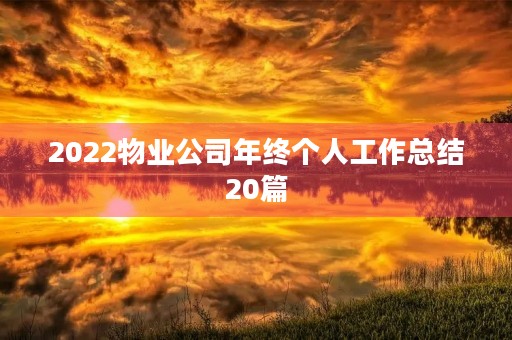 2022物业公司年终个人工作总结20篇