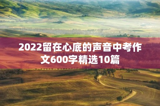 2022留在心底的声音中考作文600字精选10篇
