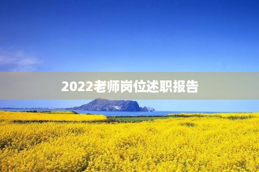 2022老师岗位述职报告