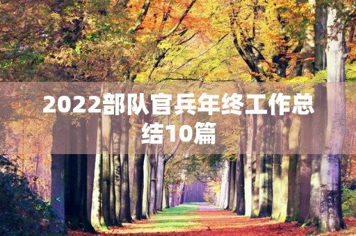 2022部队官兵年终工作总结10篇 2022部队官兵年终工作总结10篇