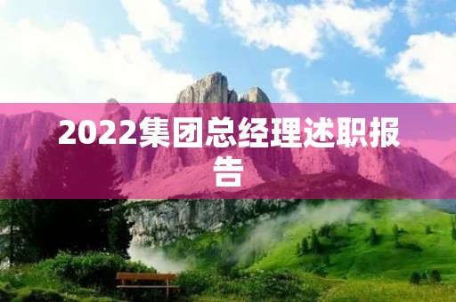 2022集团总经理述职报告