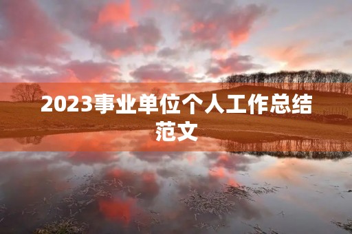 2023事业单位个人工作总结范文