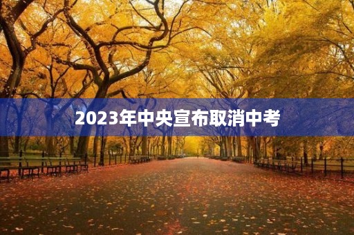 2023年中央宣布取消中考 2023年中央宣布取消中考