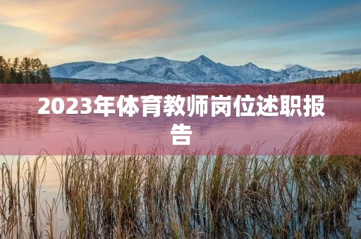 2023年体育教师岗位述职报告