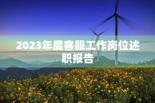 2023年度客服工作岗位述职报告