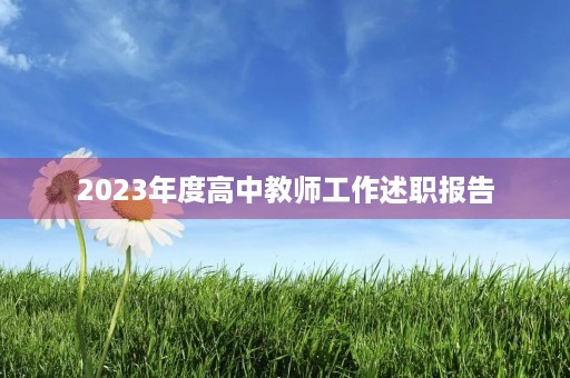 2023年度高中教师工作述职报告