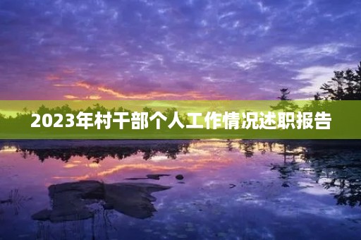 2023年村干部个人工作情况述职报告 2023年村干部个人工作情况述职报告