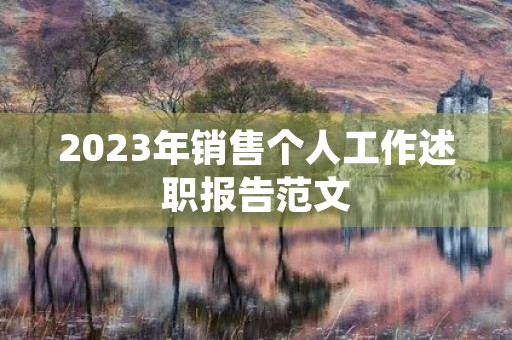 2023年销售个人工作述职报告范文 2023年销售个人工作述职报告范文