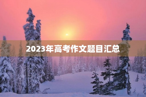 2023年高考作文题目汇总