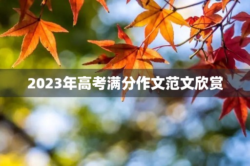2023年高考满分作文范文欣赏