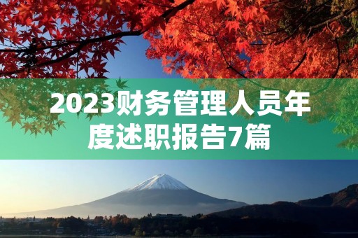 2023财务管理人员年度述职报告7篇