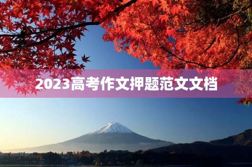 2023高考作文押题范文文档