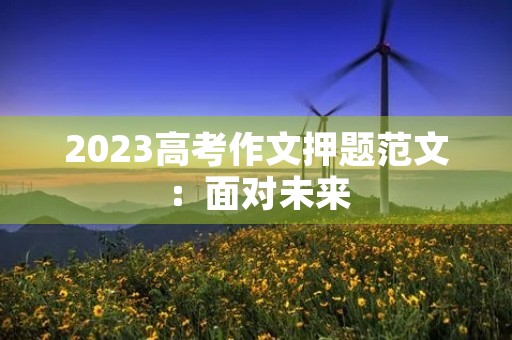 2023高考作文押题范文：面对未来，我们该如何应对？