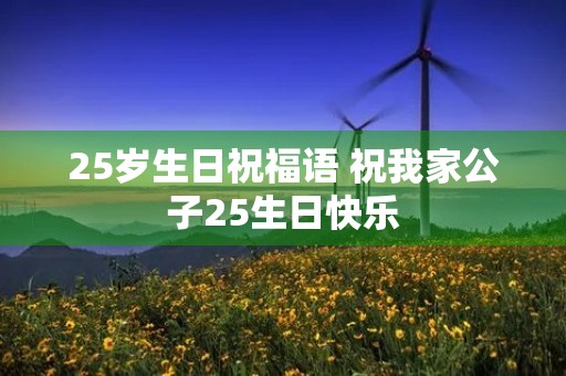 25岁生日祝福语 祝我家公子25生日快乐