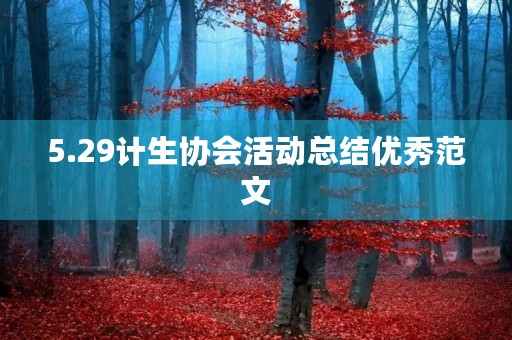 5.29计生协会活动总结优秀范文