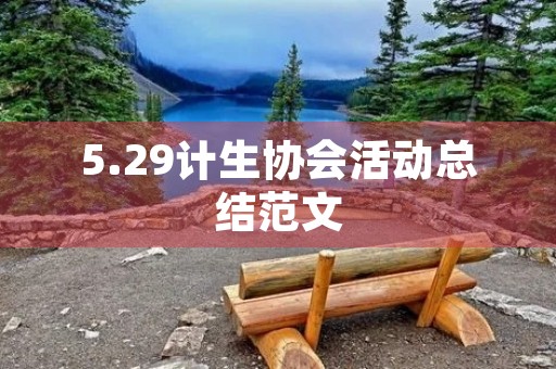 5.29计生协会活动总结范文