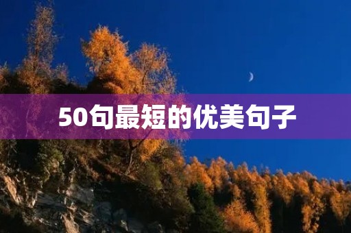 50句最短的优美句子，50句最短的优美句子可用于作文