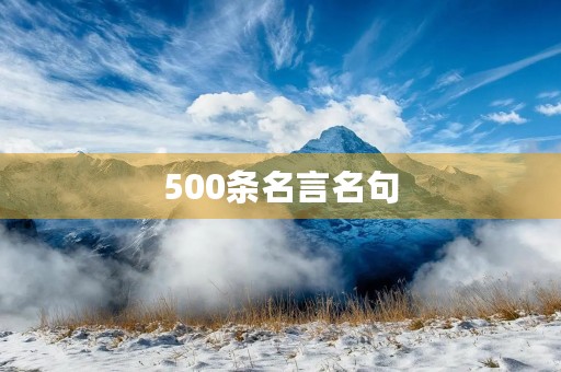 500条名言名句(100条名言名句) 500条名言名句(100条名言名句)