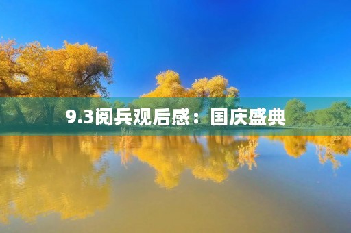 9.3阅兵观后感：国庆盛典，铭刻历史