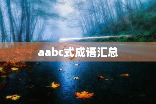 aabc式成语汇总