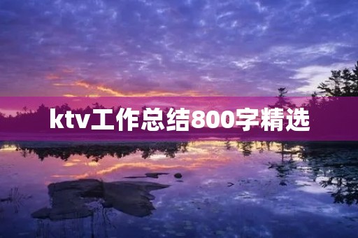 ktv工作总结800字精选