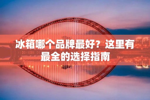 冰箱哪个品牌最好？这里有最全的选择指南