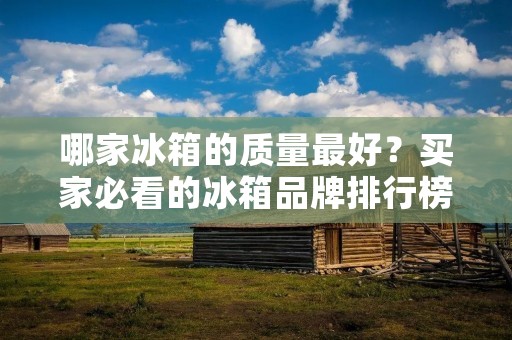 哪家冰箱的质量最好?买家必看的冰箱品牌排行榜 哪家冰箱的质量最好?买家必看的冰箱品牌排行榜