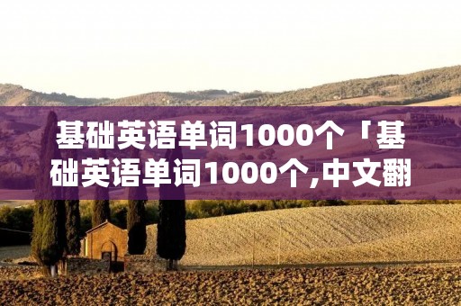 基础英语单词1000个「基础英语单词1000个,中文翻译」