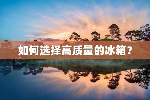 如何选择高质量的冰箱? 如何选择高质量的冰箱?