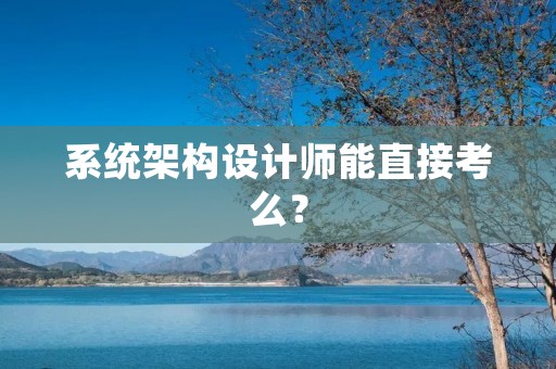 系统架构设计师能直接考么？