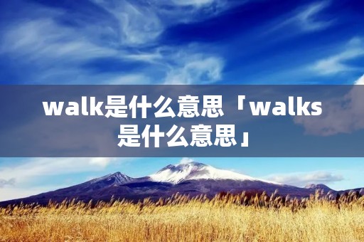 walk是什么意思「walks是什么意思」 walk是什么意思「walks是什么意思」