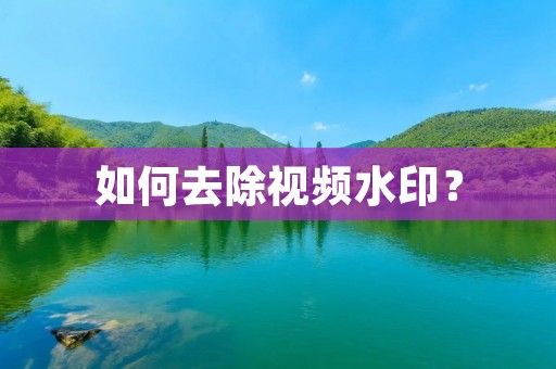 如何去除视频水印? 如何去除视频水印?