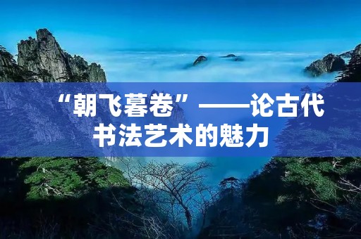“朝飞暮卷”——论古代书法艺术的魅力