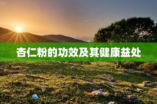 杏仁粉的功效及其健康益处 杏仁粉的功效及其健康益处