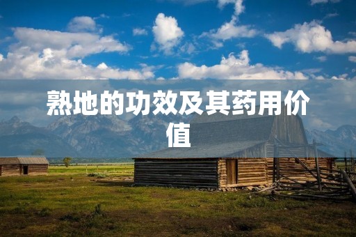 熟地的功效及其药用价值