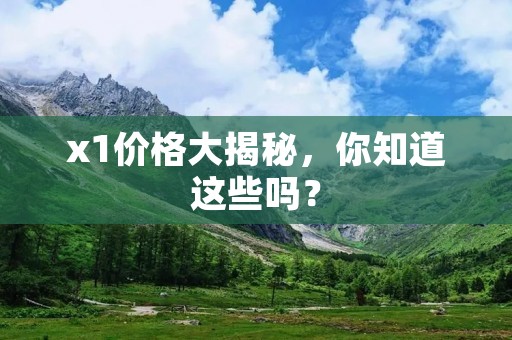 x1价格大揭秘,你知道这些吗? x1价格大揭秘,你知道这些吗?
