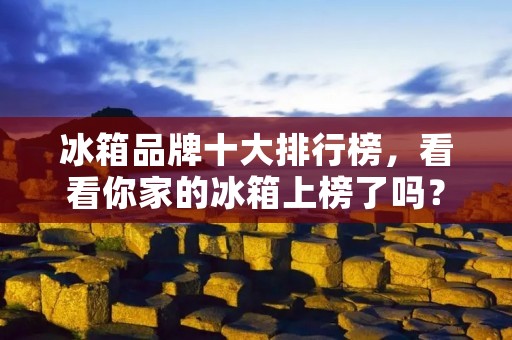 冰箱品牌十大排行榜，看看你家的冰箱上榜了吗？