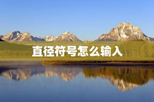 直径符号怎么输入