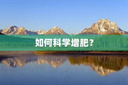 如何科学增肥？