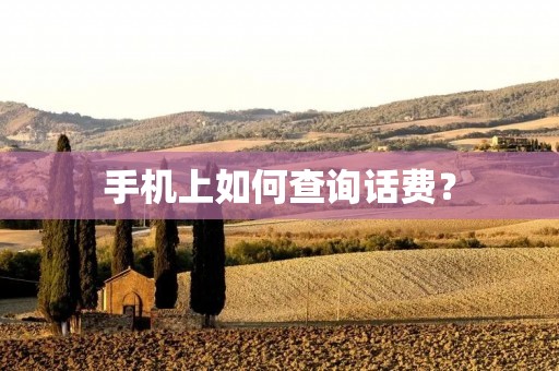 手机上如何查询话费？