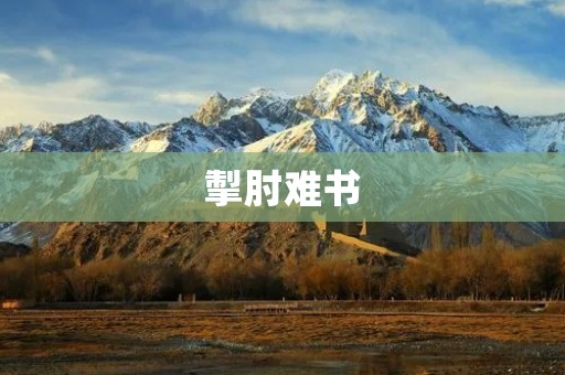 掣肘难书:当写作遇到阻碍 掣肘难书:当写作遇到阻碍