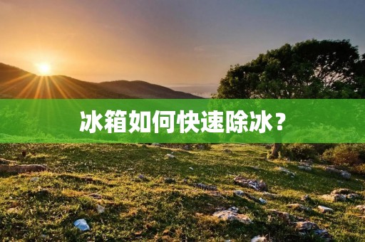 冰箱如何快速除冰？