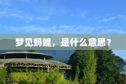梦见蚂蝗,是什么意思?