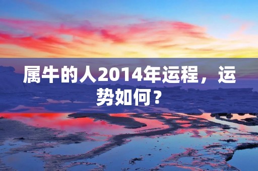 属牛的人2014年运程,运势如何?
