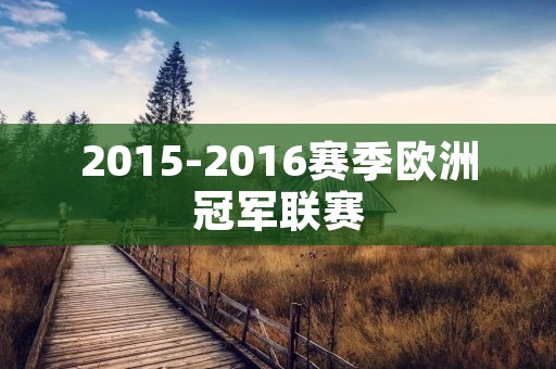 2015-2016赛季欧洲冠军联赛:荣耀归属谁手? 2015-2016赛季欧洲冠军联赛:荣耀归属谁手?