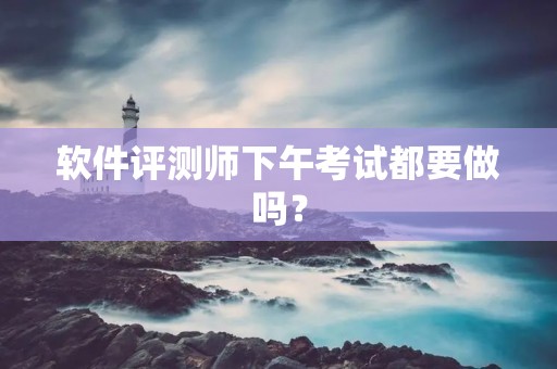 软件评测师下午考试都要做吗？