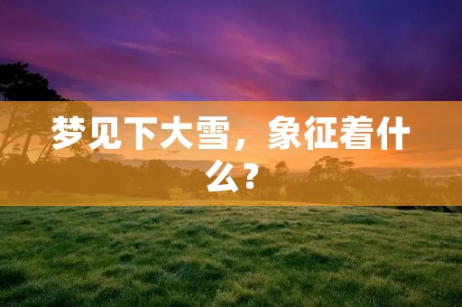 梦见下大雪，象征着什么？